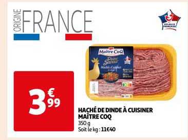 haché de dinde à cuisiner maître coq