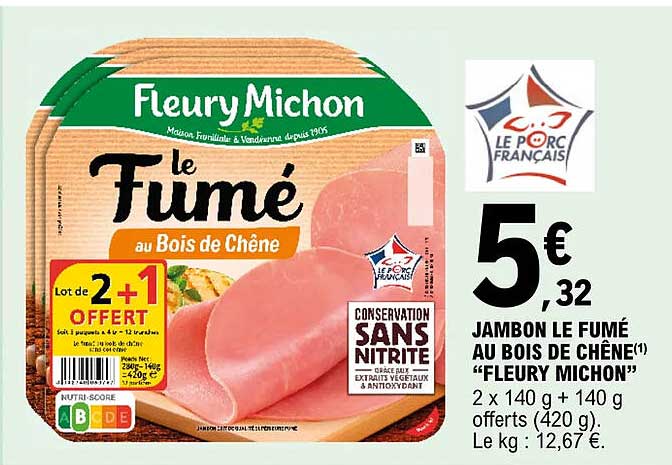 jambon le fumé au bois de chêne "fleury michon"
