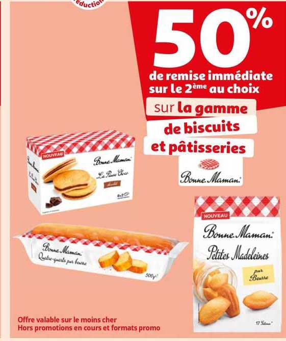 la gamme de biscuits et pâtisseries bonne maman