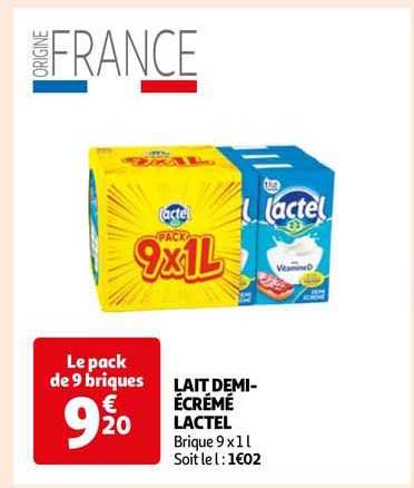 lait demi-écrémé lactel