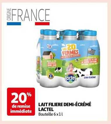 lait filière demi-écrémé lactel