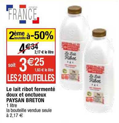 le lait ribot fermenté doux et onctueux paysan breton