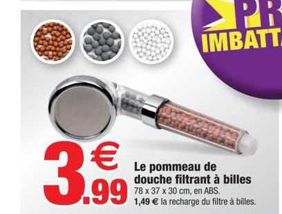 le pommeau de douche filtrant à billes