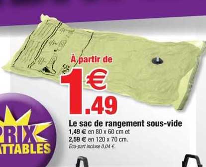 le sac de rangement sous-vide