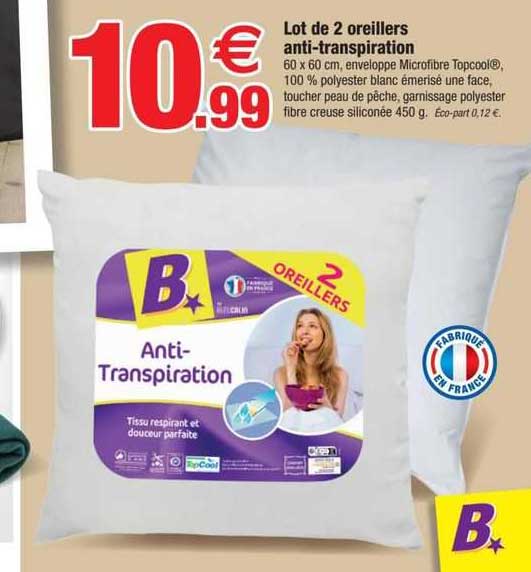 Lot De 2 Oreillers Anti-transpiration