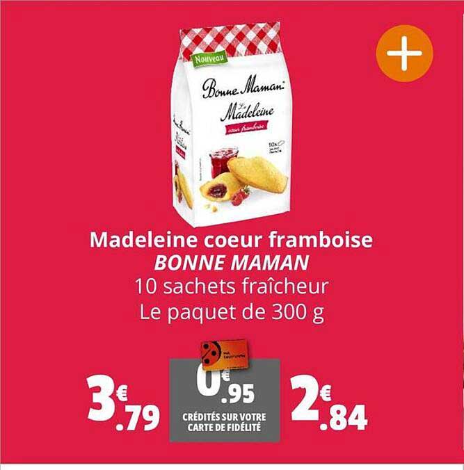 madeleine coeur framboise bonne maman