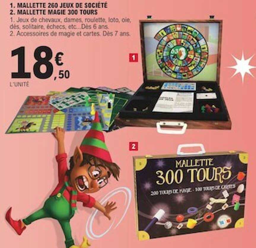 mallette 260 jeux de société ou magie 300 tours