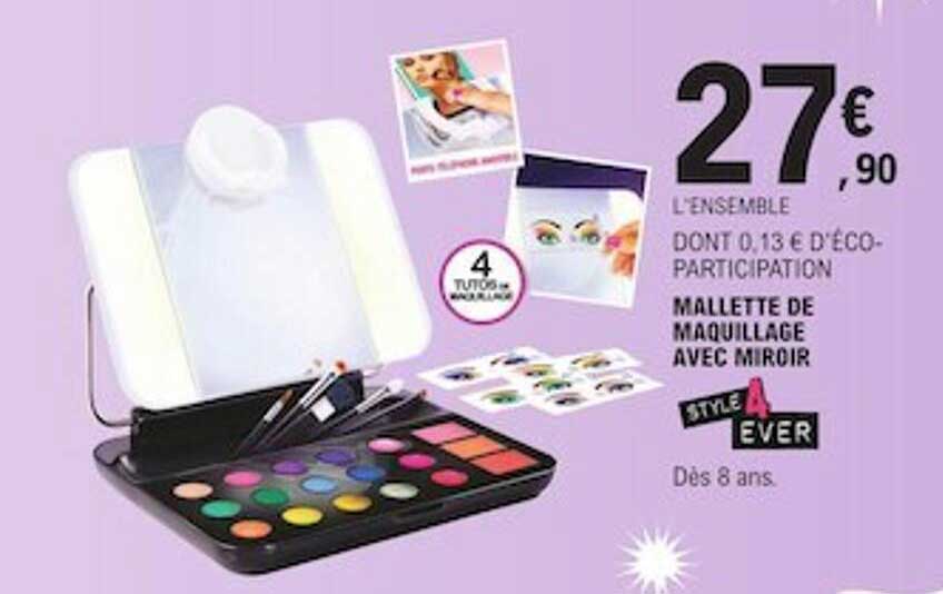 mallette de maquillage avec miroir style 4 ever