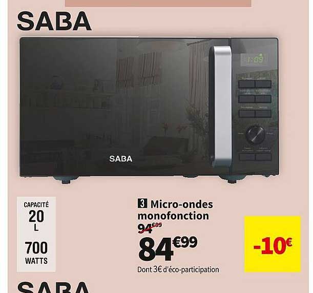 micro-ondes monofonction saba
