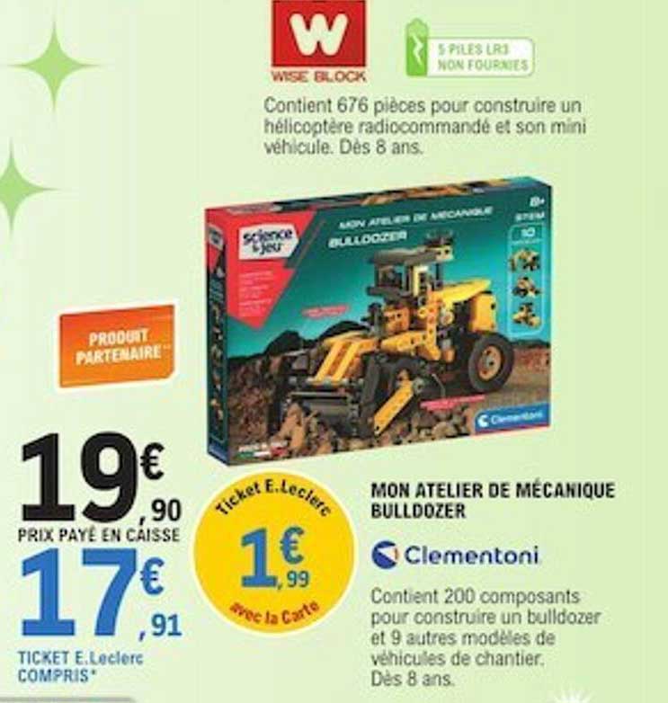 mon atelier de mécanique bulldozer clementoni