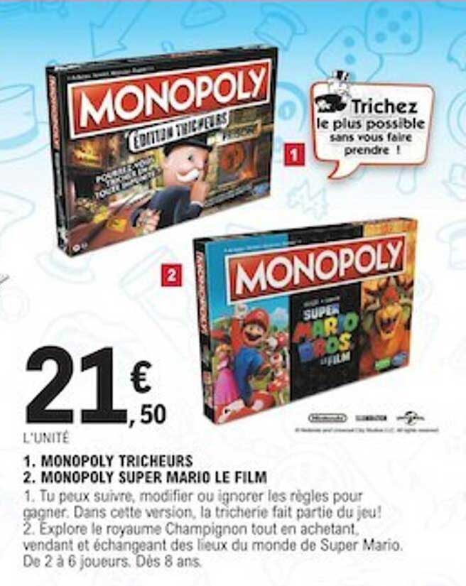 monopoly tricheurs, moopoly super mario le film