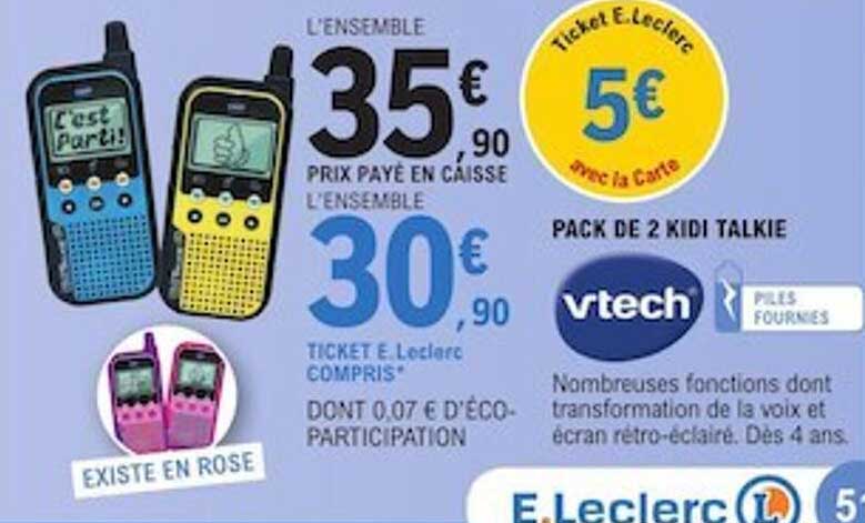 pack de 2 kidi talkie vtech
