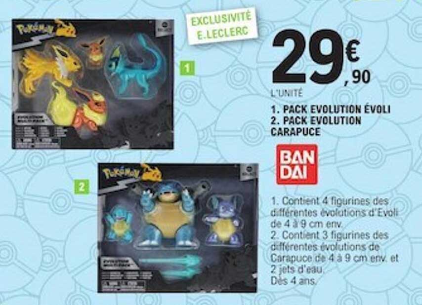pack évolution évoli, pack évolution carapuce bandai