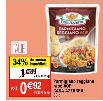 parmigiano reggiano râpé aop casa azzurra