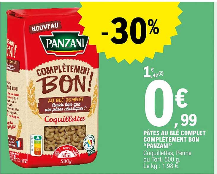 pâtes au blé complet complètement bon "panzani"