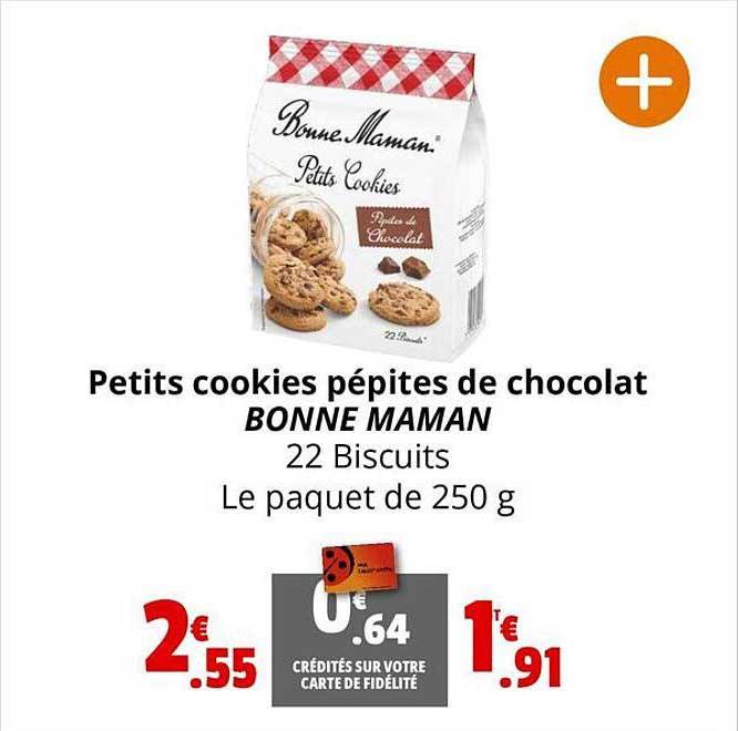 petits cookies pépites de chocolat bonne maman