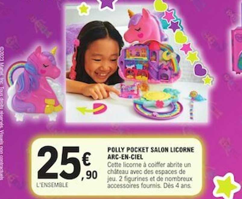 polly pocket salon licorne arc-en-ciel