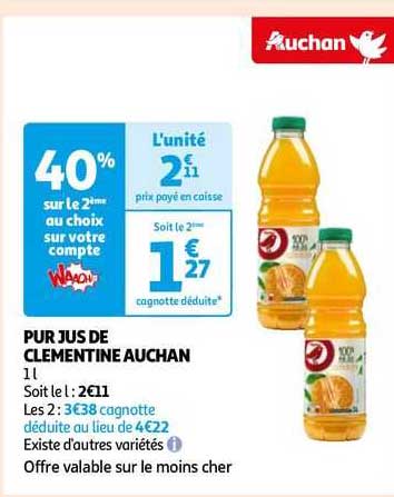 Pur Jus De Clémentine Auchan