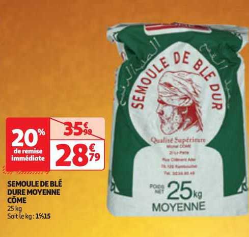 Semoule De Blé Dure Moyenne Cöme
