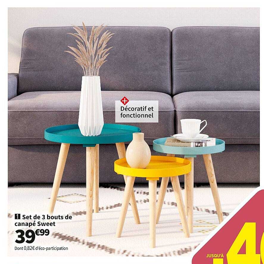 set de 3 bouts de canapé sweet