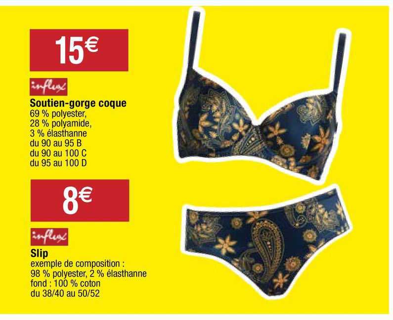 soutien-gorge coque influx, slip influx