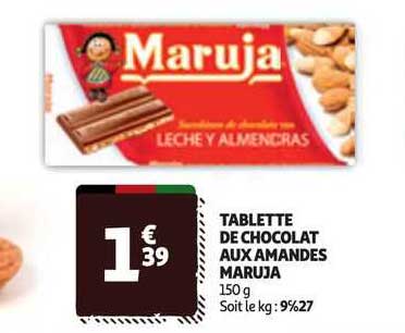 Tablette De Chocolat Aux Amandes Maruja