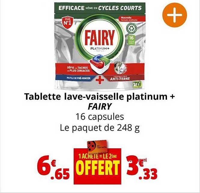 tablette lave-vaisselle platinum + fairy