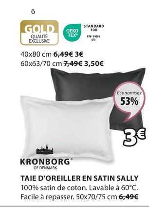 taie d'oreiller en satin sally kronborg