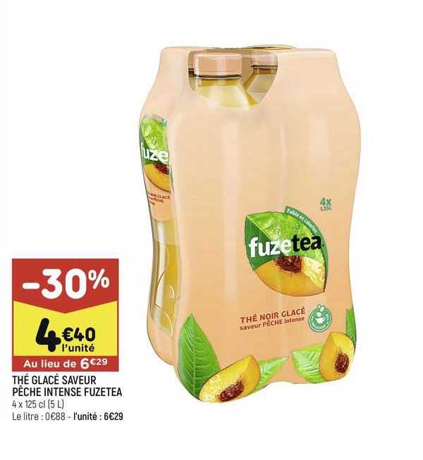 Thé Glacé Saveur Pêche Intense Fuzetea