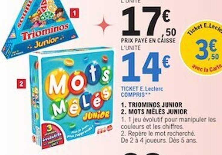 triominos junior, mots mélés junior