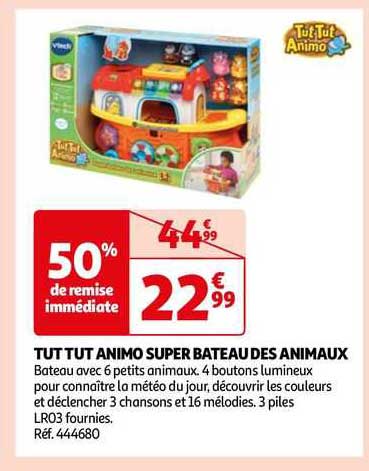 tut tut animo super bateau des animaux