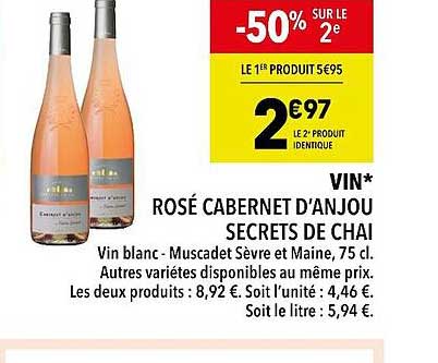 vin rosé cabernet d'anjou secrets de chai