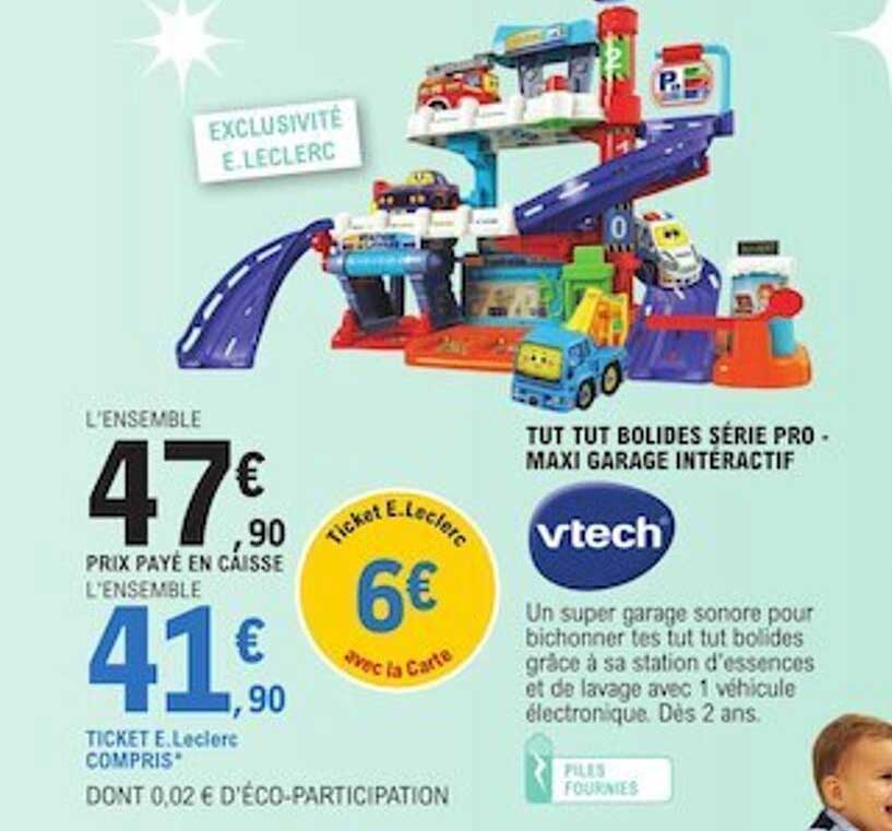 vtech tut tut bolides série pro - maxi garage intéractif