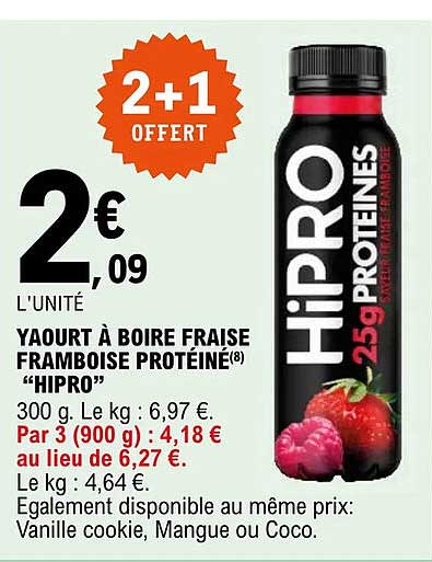 Yaourt à Boire Fraise Framboise Protéiné "hipro"