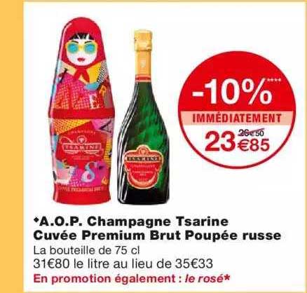 a.o.p. champagne tsarine cuvée premium brut poupée russe