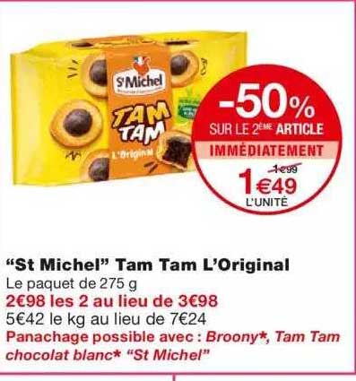 "st michel" tam tam l'original -50% sur le 2ème article