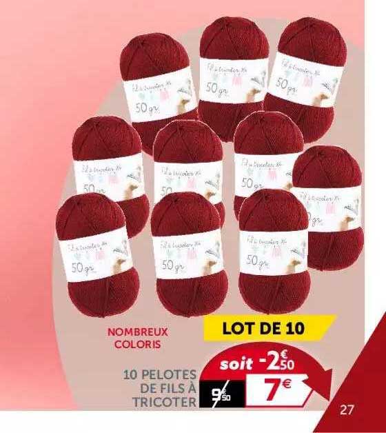 10 pelotes de fils à tricoter