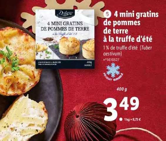 4 mini gratins de pommes de terre à la truffe d'été deluxe