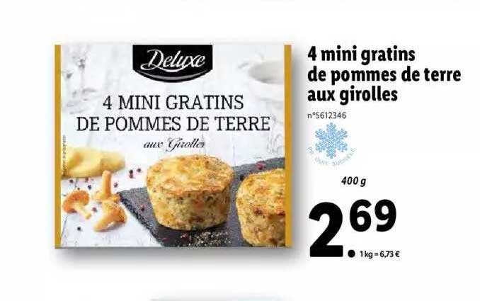 4 mini gratins de pommes de terre aux girolles deluxe