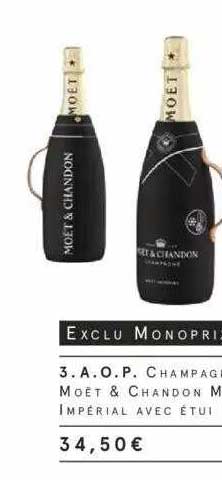 a.o.p. champagne moët & chandon m impérial avec étui