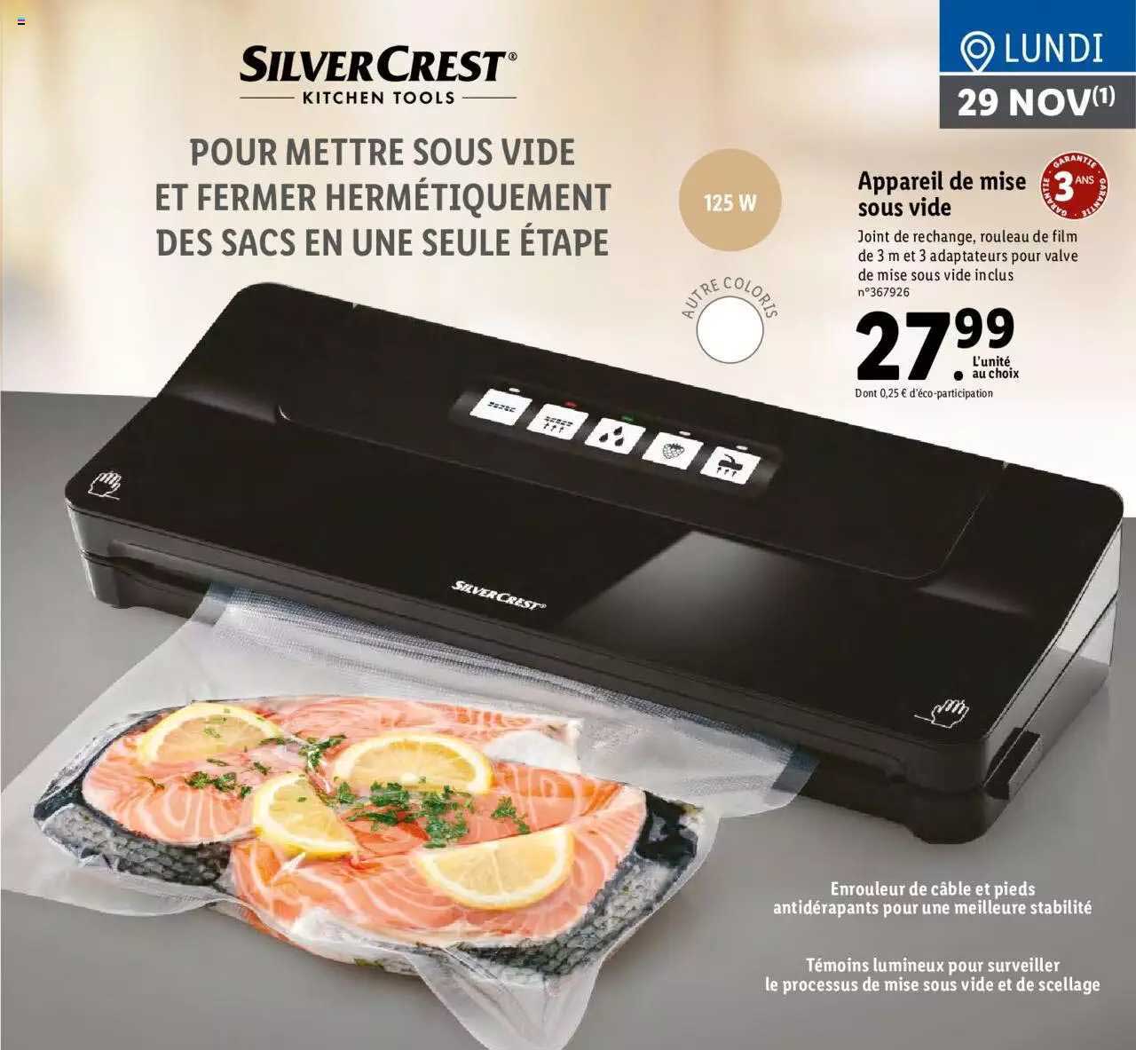 appareil de mise sous vide silver crest