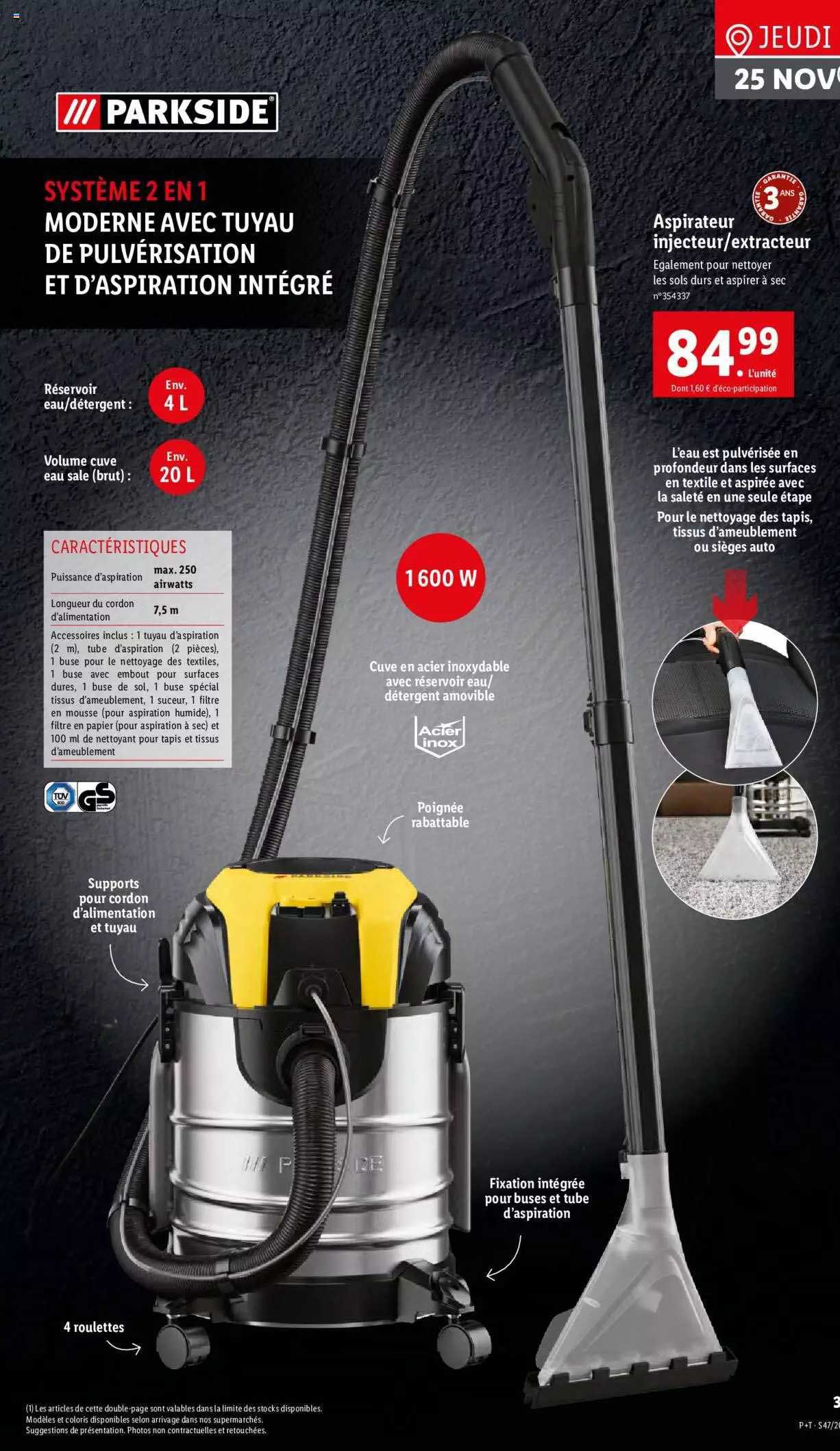 Aspirateur Injecteur-extracteur Parkside