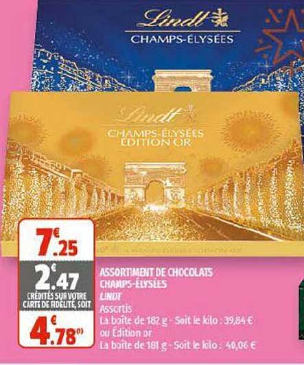assortiment de chocolats champs-élysées lindt