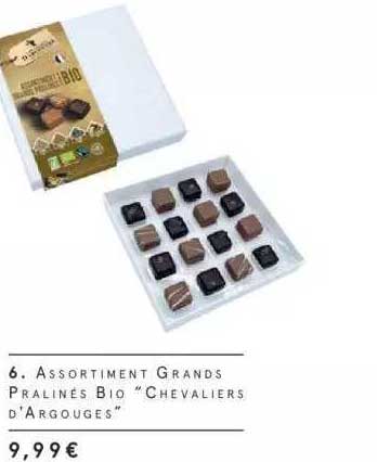assortiment grands pralinés bio "chevaliers d'argouges"