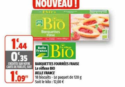 barquettes fourrées fraise le réflexe bio belle france