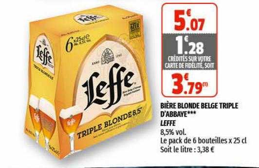 Bière Blonde Belge Triple D'abbaye Leffe