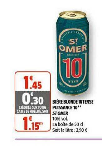 Bière Blonde Intense Puissance 10 St Omer