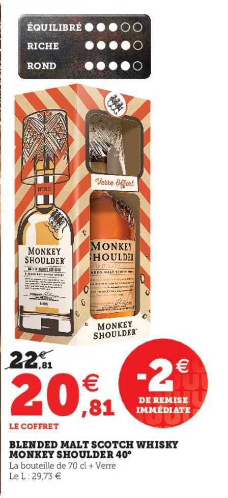 blended malt scotch whisky monkey shoulder 40°