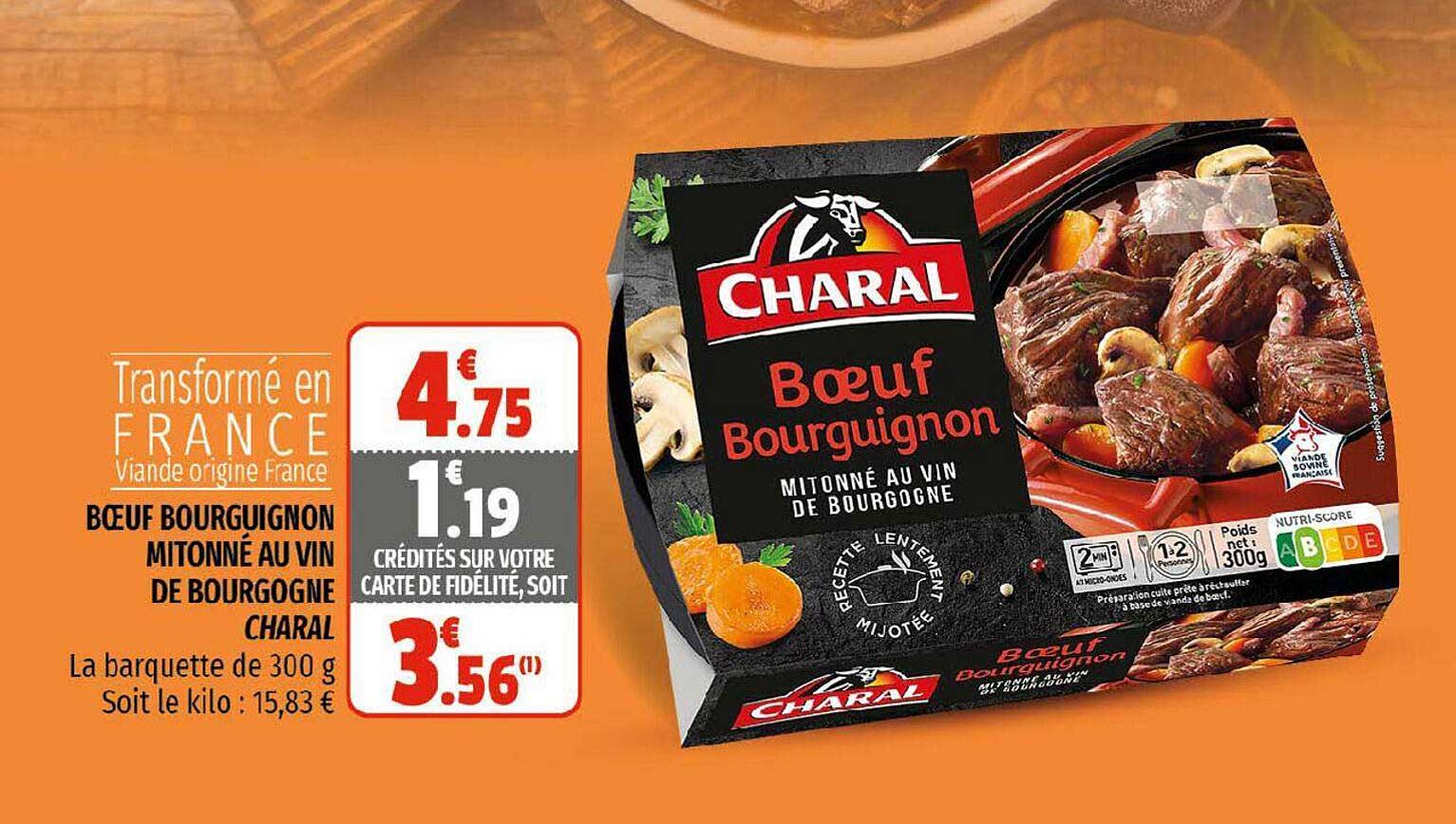 boeuf bourguignon mitonné au vin de bourgogne charal