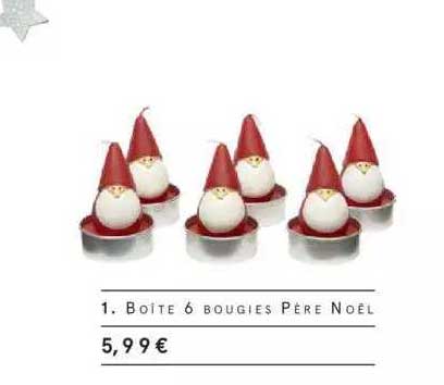 boite 6 bougie père noël